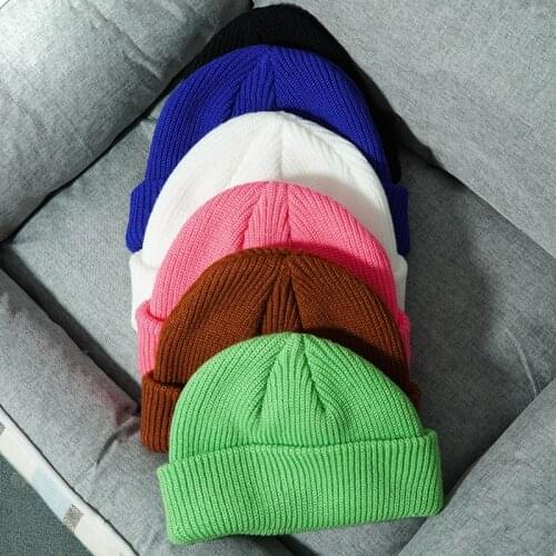 2021 New Winter Hat for Women Men Knitted Solid Beanies Thick Warm Ladies Wool Hat Female Beanie Hats