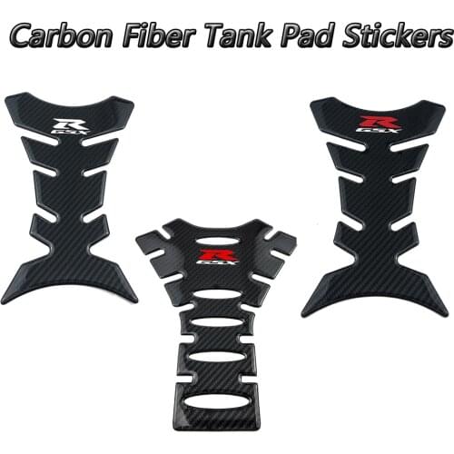 3D Carbon Fiber Fuel Tank Cover Protector Sticker Pad Anti Slip Traction Black Decal For Suzuki GSXR 600 1000 750 1300