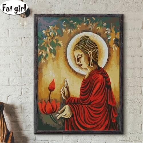 3D Full Square round drill DIY Diamond Embroidery Buddha statue Religious Diamond Painting Cross Stitch Mosaic handmade crafts