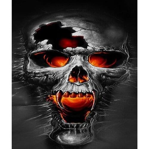 5D DIY Diamond Painting Skull Full Resin Round Diamond Embroidery Mosaic Cross Stitch Kit Set Home Decoration Needlework Crafts