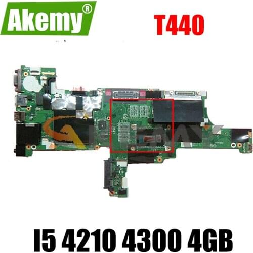 Akemy VIVL0 NM-A102 For Lenovo ThinkPad T440 Laptop Motherboard CPU I5 4210 4300 4GB RAM FRU 00HM163 00HM171 00HM173