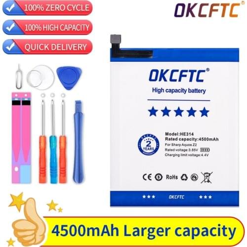 OKCFTC Original battery suitable for SHARP mobile AQUOS Z2 SHARP A1 FS8002 with battery model HE314 4500mah