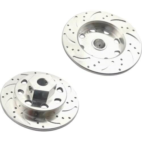 2pcs CNC Aluminum Brake Disc Hub Silver 2 pcs For Axial 1/10 RBX10 ryft RC Rock Crawler RC Car Model accessories part