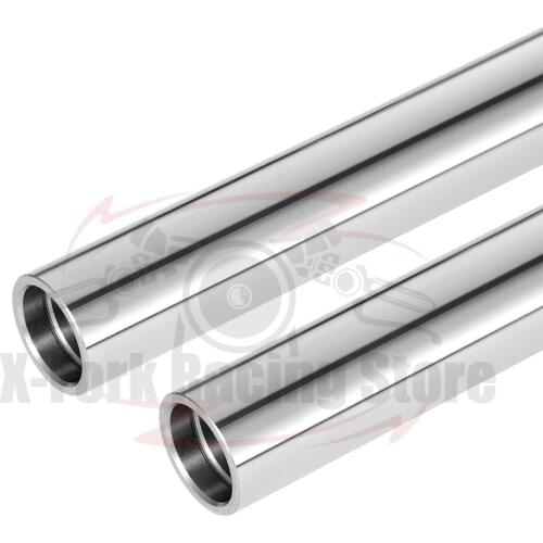 Front Fork Inner Tubes Shock Pipes Silver Pair For KAWASAKI Z250LTD belt drive 1988 44013-1025 33X598mm