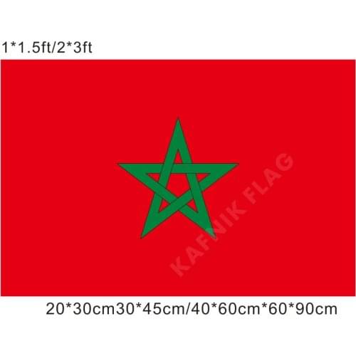 KAFNIK,free shipping 20*30cm/30*45cm/40*60cm/60*90cm small flags Morocco Flag for Countries World Event Decorative Flags