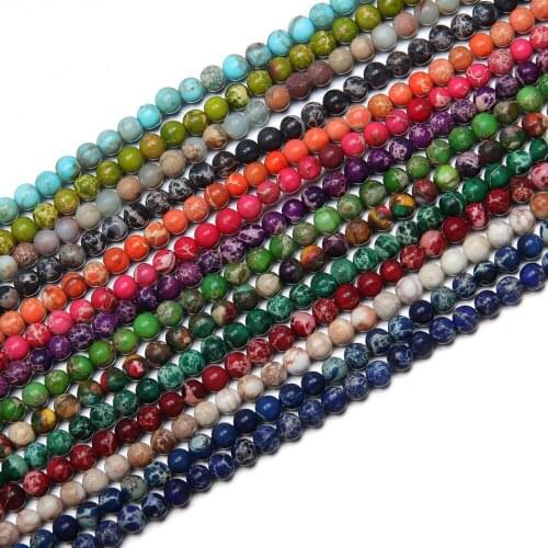 100% Natural Stone Bead Round Shape Loose Hole Beads For Women Jewelry Making DIY Necklace Bracelet Accessories 4-12mm 15inch