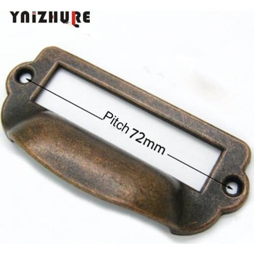 10pcs Zinc Alloy Shell Handle Label Drawer Handles Antique Cabinet Chinese Name Card box