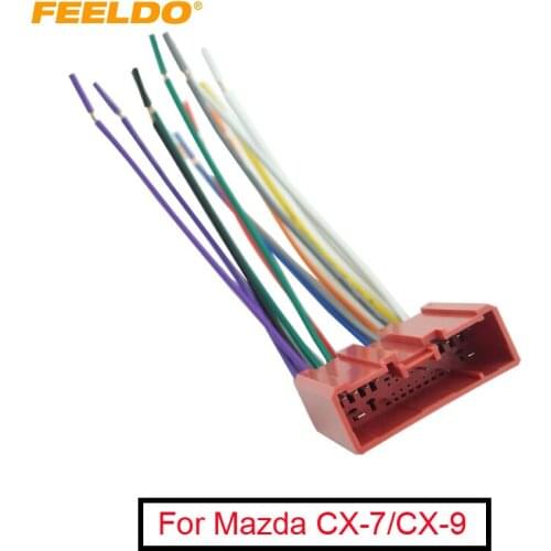 FEELDO 10Pcs Car Radio CD Player Wiring Harness Audio Stereo Wire Adapter For Mazda Install Aftermarket CD/DVD Stere #AM2953