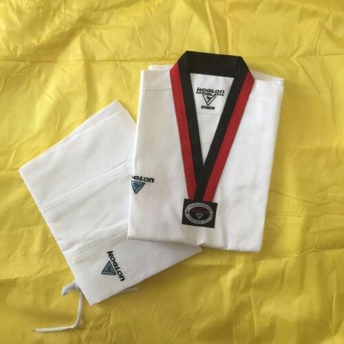 Brand New KOELON adult children long-sleeve white taekwondo dobok suits Professional fringe paragraph uniforms 2018 Wholesale