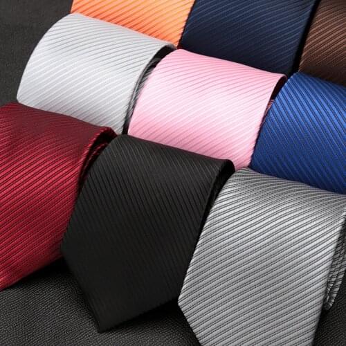 Mens Ties Solid Stripe Jacquard Necktie Accessories Fashion Design Neck Tie for Men Formal Business Wedding Party Gift Gravatas