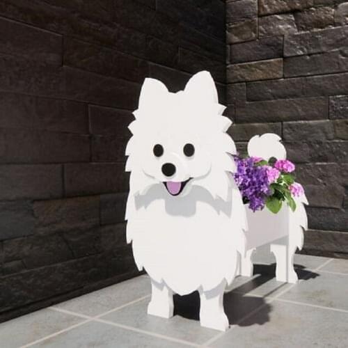 Dog Planter Animal Shaped Cartoon Succulent Planter Wooden Garden Flower Pot Decor Supplies Cultivate Flower Seedlings NO Flower