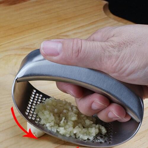 Stainless Steel Curve Manual Potato Garlic Ginger Press Masher Mincer Gadget Crusher Squeezer Slicer Kitchen Gadgets Accessories
