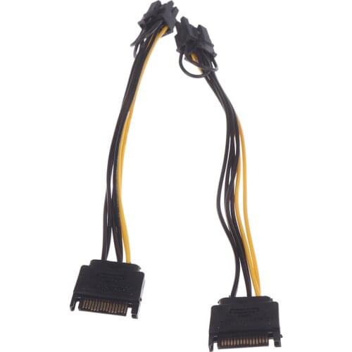 15pin SATA Male to 8pin(6+2) PCI-E Power Supply Cable 20cm SATA Cable 15-pin to 8 pin cable Wire for Graphic Card
