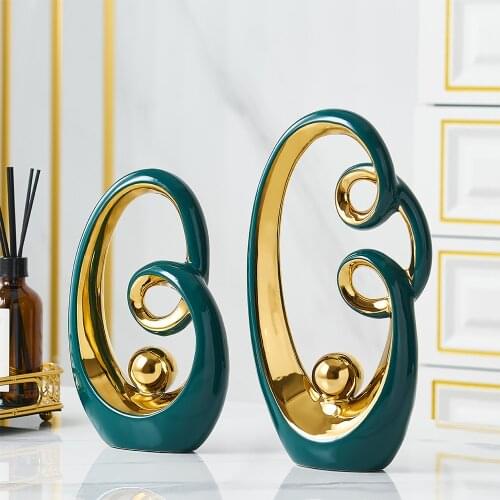 Ceramic Statue Home Decoration Accessories Modern Abstract Sculpture Art Living Room Office Desk Decorative Decoration Crafts