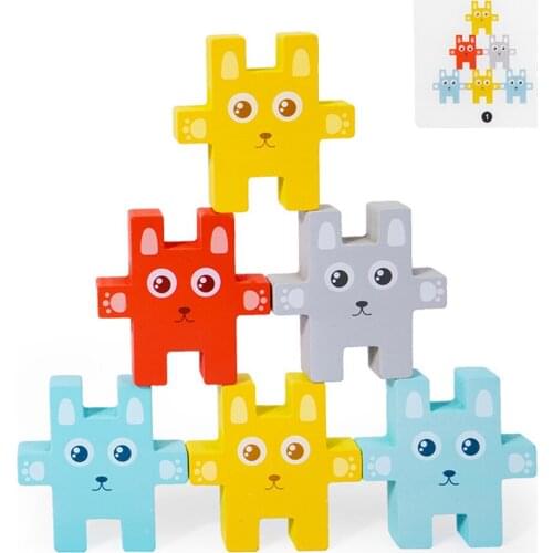 Bunny Building Block Education Stacking Playset Child Interactive Game Balance Playful Learning Fine Motor Skills for Children