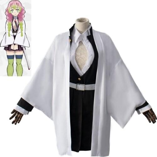Demon Slayer Kimetsu No Yaiba Cosplay Costumes Kanroji Mitsuri Women Fancy Party Uniform Coat Kimono for Halloween