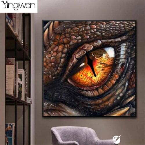 5D DIY Full Diamond Painting Rhinestones Dragon Eye Pictures Mosaic Kits Diamond Beads Embroidery Set Animal Wall Art Home Decor