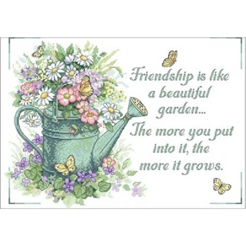 Friendship pot patterns Counted Cross Stitch 11CT 14CT DIY wholesale Chinese Cross Stitch Kits Embroidery Needlework Sets