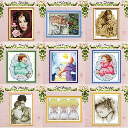 Baby Lover Girl Beauty Series Counted Cross Stitch Handmade 11CT 14CT printed Cross Stitch Kits Embroidery for Needlework