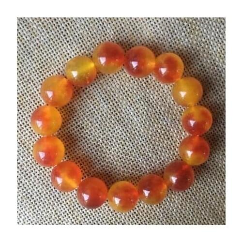 12mm NATURE Yellow green JADE BRACELET GREEN HAND CATENARY