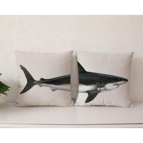 Shark cushion cover high quality for home decor wedding art print animal Whale pillow cover throw pillow