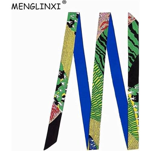 Luxury Brand Skinny Scarf Multifunctional Fashion Head Scarves For Ladies Silk Scarf For Women 200cm Bag Ribbons Female Belt