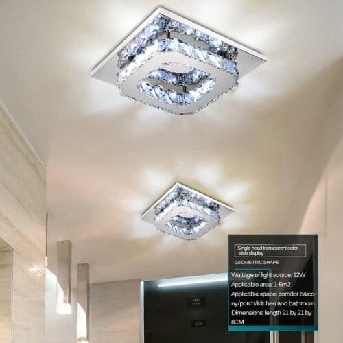 New Modern Crystal LED Ceiling Lights Decorative Aisle Indoor Living Room Home Lighting Fixture Ceiling LAMP White/Warm Light