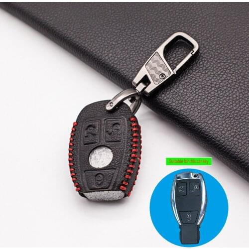 Stylish Soft Leather Car Key Cover For Mercedes-Benz W203 W210 W211 Amg W204 C E S Cls Clk Cla Slk Classe 3 Buttons Smart Case