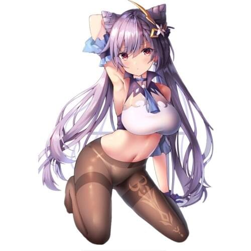 Funny Genshin Impact Car Stickers Sexy Girl Cartoon Anime Decals Car Window Motorcycle Decoration Vinyl KK PVC 13cm X 9.5cm