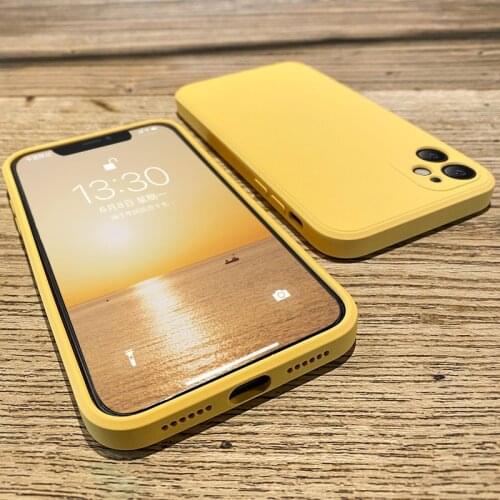 Liquid Silicone Case for IPhone 12 Mini Pro Max 11Pro X Xs Xr 7 8 Plus Lens Protective Cover Soft Back Cover Phone Accessories