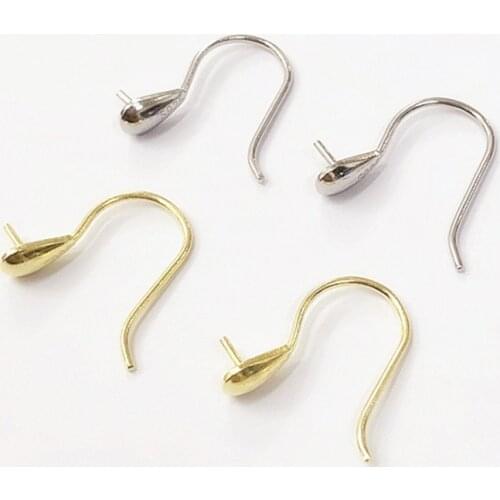 1 pair 100% 925 Sterling Silver Earring Hooks Base 3.5mm Black Pearls Earring Trays Components DIY Jewelry Findings Women Gift