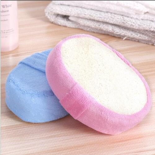 1PC Natural Loofah Sponge Bath Sponge Brush Durable Body Face Cleaning Brush Home Bathroom Shower Exfoliating Cleaning Brush