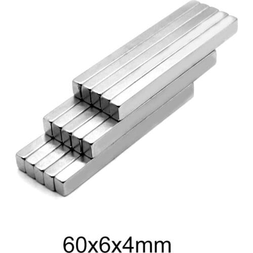 2/5/10/20/50PCS 60*6*4 Block Strong Magnet 60mm x 6mm Quadrate Neodymium Magnets sheet 60x6x4mm N35 Permanent Magnet 60x6x4 mm