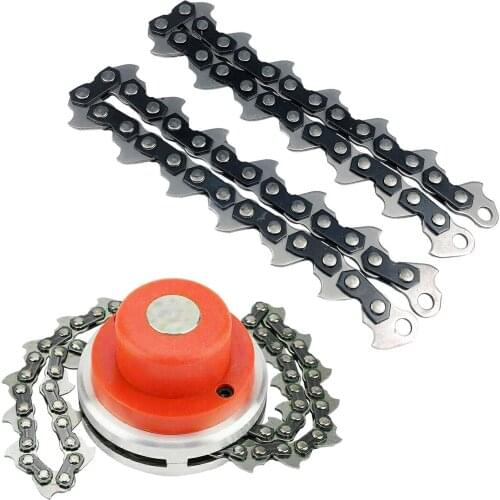 2Pcs (1 Pair) 65Mn Trimmer Head Coil Chain Brush Cutter Agricultural Garden Grass Trimmer Chains Fit for Lawn Mowers 87cm Length