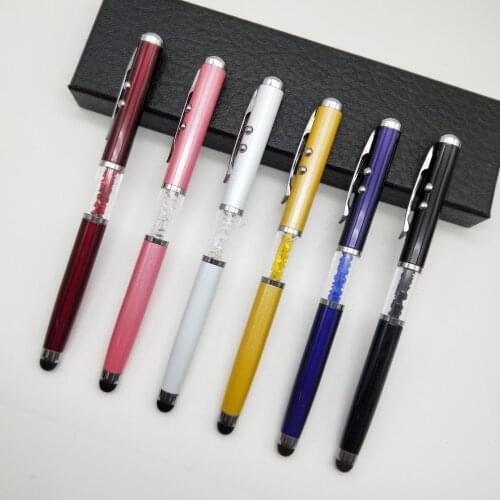 Free shipping 500pcs/lot customized logo metal pen; multi functional metal pen; laser pen; stylus pen; led pen; crystal pen
