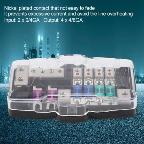 Car Audio Stereo Anl Blade Fuse Holder Power Distribution Block Afs 1 In 4 Out With Light 4 Way Fuse Holder Auto Parts