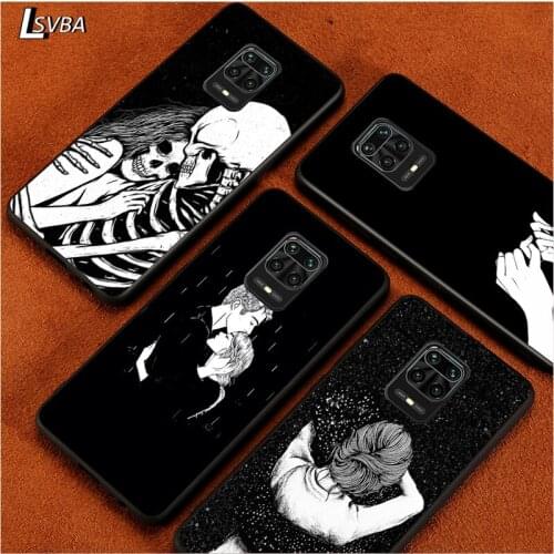 Black and white lovers for Redmi K30 K30S K30T K20 10X 9i 9 9A 9C GO 8A 8 7 6 6A 5A 4X S2 Pro Plus Ultra Black Phone Case