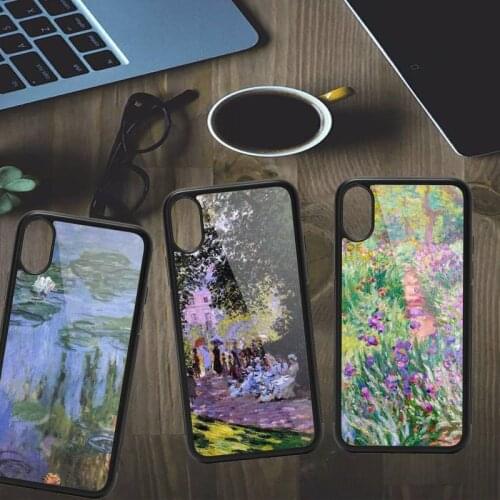 Monet Garden Lotus painting Phone Case PC for iPhone 11 12 pro XS MAX 8 7 6 6S Plus X 5S SE 2020 XR custom protective shell