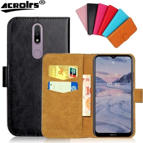 For Nokia Nokia 2.4 Case 6.5" 6 Colors Flip Wallet Cases For Nokia 2.4 Soft Exclusive Leather Phone Cover Bag Black