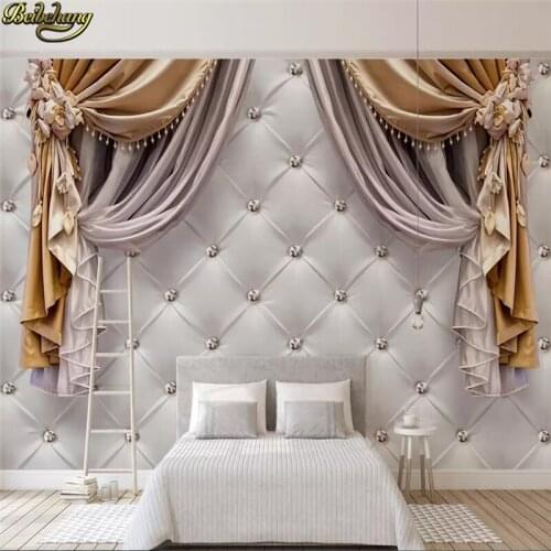 Beibehang Custom Photo 3D Wallpaper Mural 3d European Style Curtain Soft Pack TV Background Wall wall papers home decor