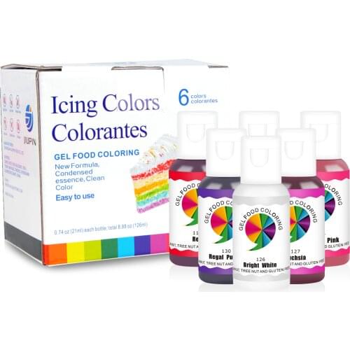 6 Colors 21g/Bottle Edible Gel Pigment For Fondant Cake Macaroon Cream Colorful Food Pigment Baking Decoration Tools