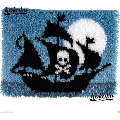 Halloween latch hook kit bat rug canvas printing vloerklee foamiran for needlework carpet embroidery accessories tapestry kits