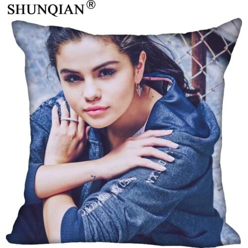 Custom Pillowcase Selena Gomez Square Zipper Pillow Cover 35X35,45X45,60X60cm(Two Sides) Print Your Pictures Pillow Cases