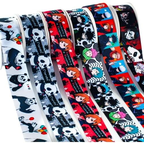 Japanese Character Cartoon Printed Grosgrain Ribbon Tape 5Yards for DIY Handmade Material Headdress