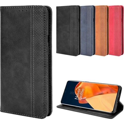 Leather Phone Protective Case Phone Holder Flip Cover w/ Card Slot for Oneplus 9/9 Pro Phone Case
