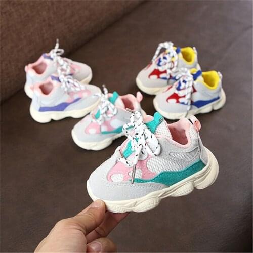 1-3 years Spring Baby Girl Boy Toddler Shoes Infant Casual Running Shoes Soft Bottom Comfortable Color Stitch Children Sneaker