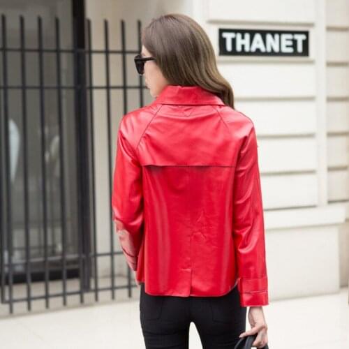 Natural Sheepskin Coat Female Genuine Leather Jackets Women Short Korean Montone Jacket Spring Outwear Clothes LWL1444