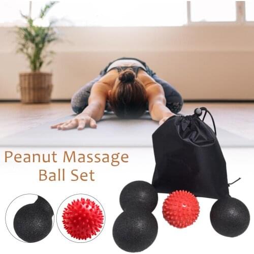 1set Peanut Massage Ball Body Fascia Relaxation Yoga Exercise Relieve Fitness Balls High Density Lightweight Pain Muscle Relieve