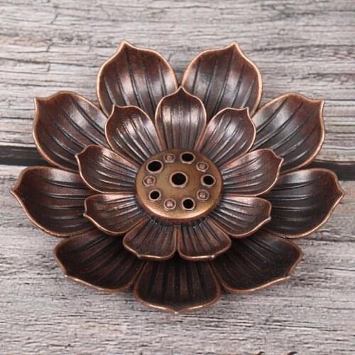 Alloy Incense Burner Mini Incense Stick Stand Aromatherapy Incense Burner Temple Teahouse Home Decoration Lotus Incense Holder