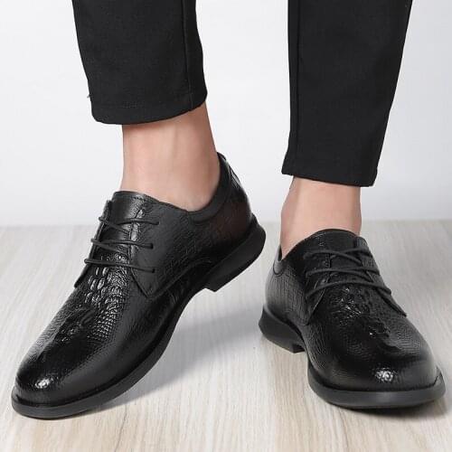 Crocodile Pattern Oxford Shoes For Men 2020 Brand Designer Large Leather Business Men Wedding Party Dress Shoes